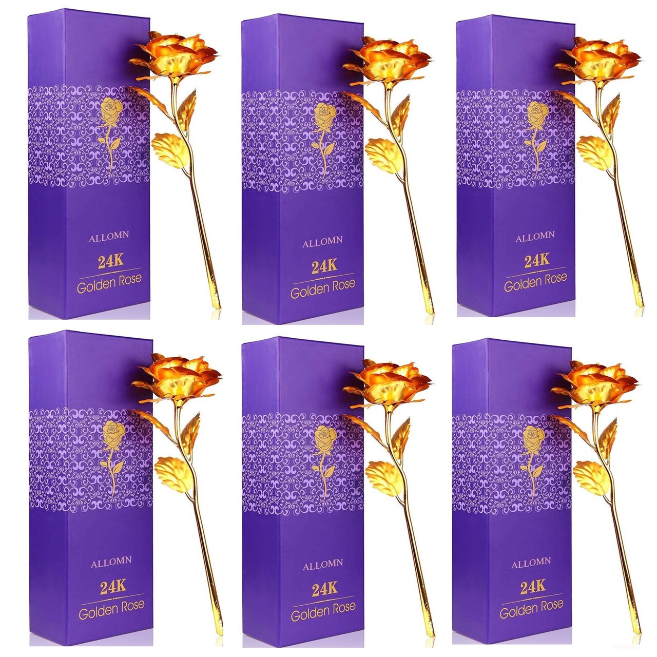 9.8" 24K Gold Romantic Keepsake Foil Rose Flower with Gift Box